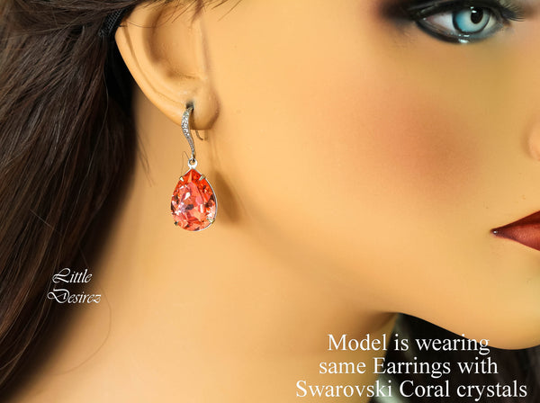 Topaz Crystal Earrings – Golden Teardrop Dangle, Bridal Bridesmaid Jewelry, Bridesmaid Gift, Fall Wedding Jewelry, Gift for Her