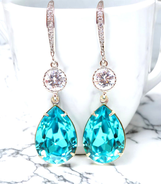 Bridal Earrings Blue Earrings Turquoise Earrings Earring Gift for Her Romantic Gift TQ31HC