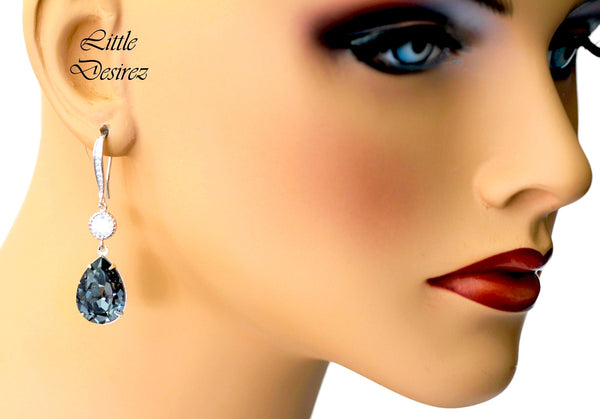 Dark Grey Earrings Smoky Grey Earrings Charcoal Earrings Dangle Earrings Grey Accessory SN31HC