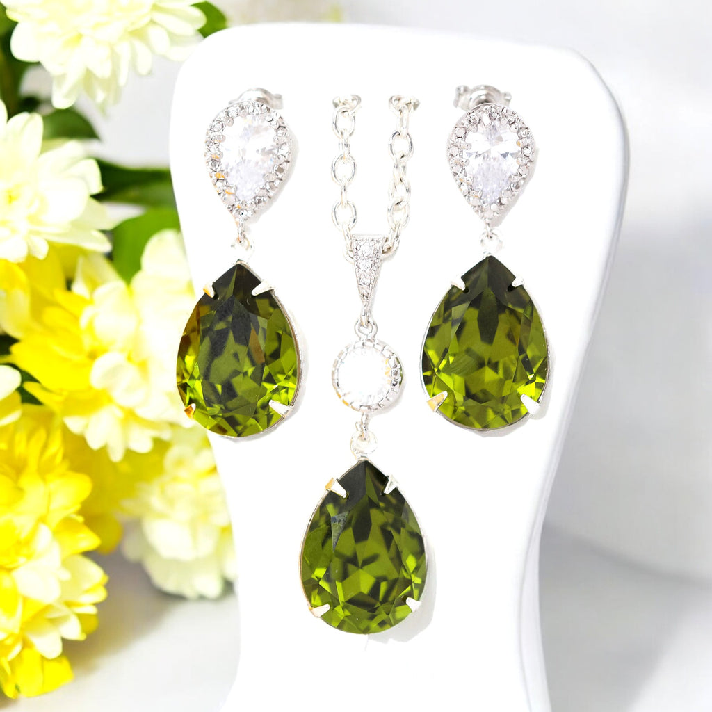 Crystal Earrings and Necklace Jewelry Set OG31JS