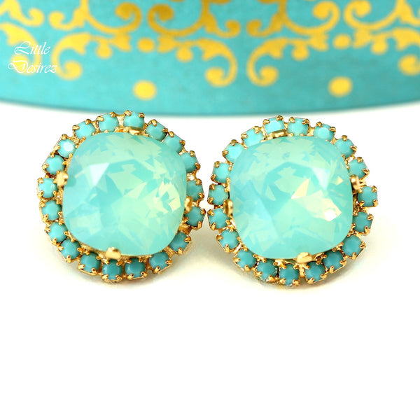 Mint Opal Stud Earrings Sea Foam Pacific Opal MT50S