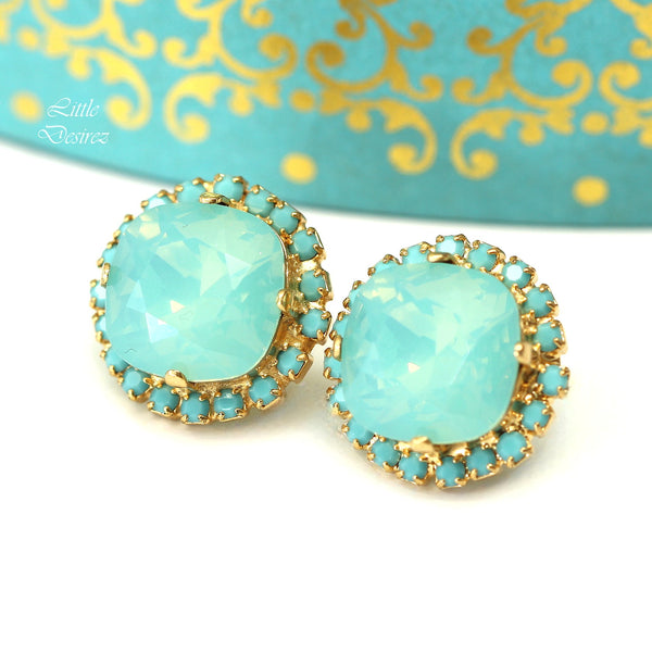 Mint Opal Stud Earrings Sea Foam Pacific Opal MT50S