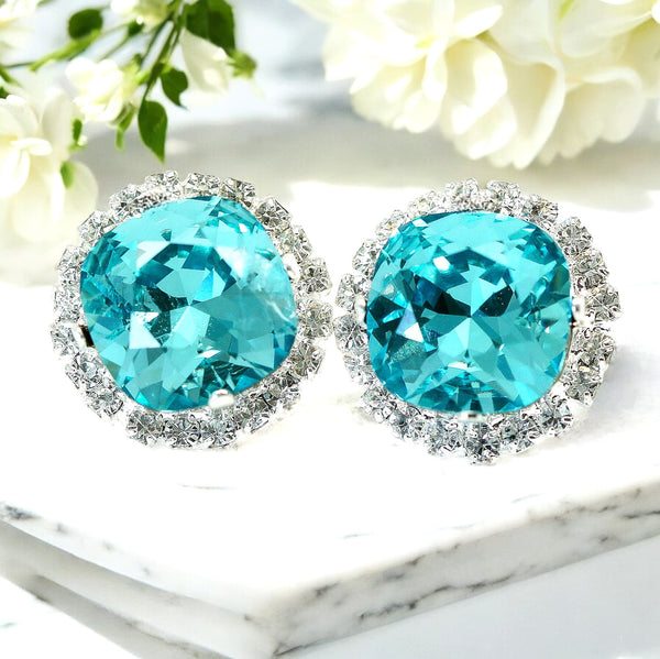 Blue Studs Post Earrings Turquoise Earrings Blue Earrings Stud Earrings Gift for Her Bridesmaid Gift Wedding Earrings Beach Wedding TQ50S