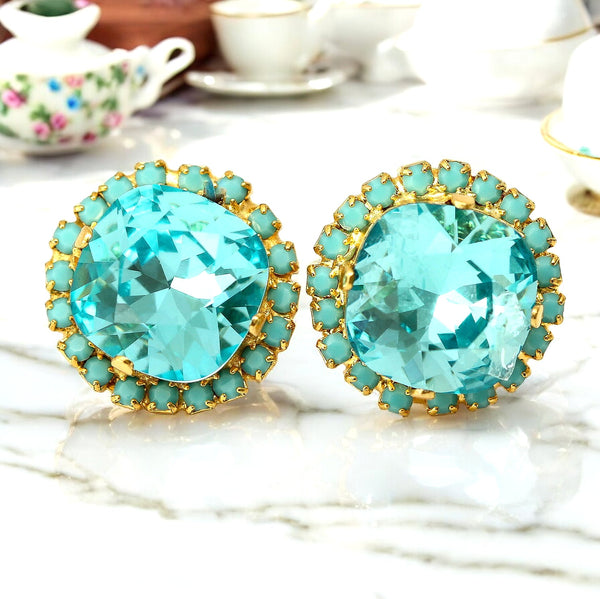 Blue Bridal Earrings Crystal Stud Earrings TQ50S