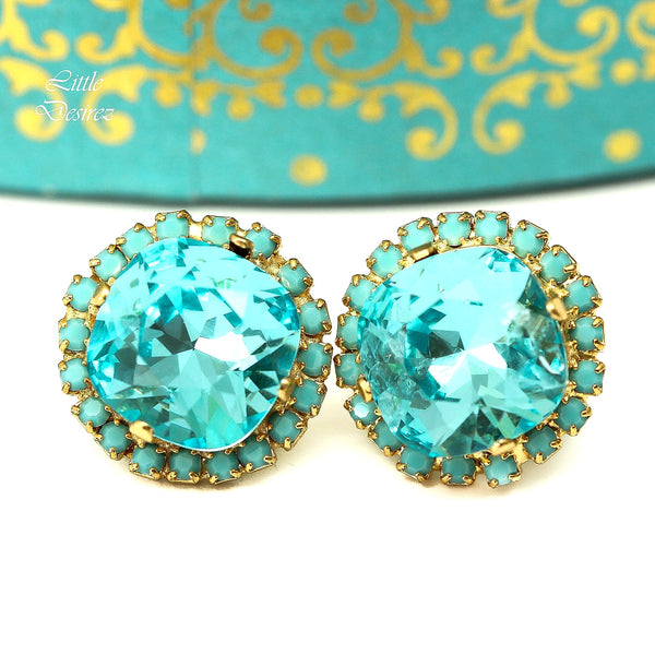Blue Bridal Earrings Crystal Stud Earrings TQ50S
