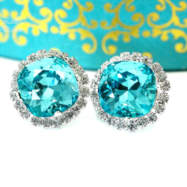 Blue Studs Post Earrings Turquoise Earrings Blue Earrings Stud Earrings Gift for Her Bridesmaid Gift Wedding Earrings Beach Wedding TQ50S