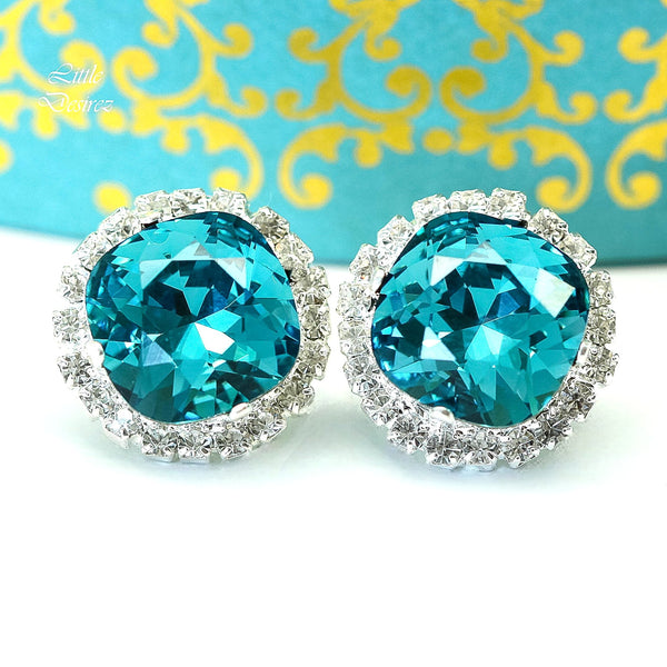 Bridal Blue Earrings Wedding Earrings IN50S