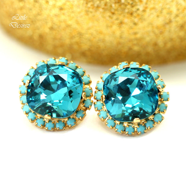 Blue Bridal Earrings Dark Blue Earrings Austrian Crystal IN50S