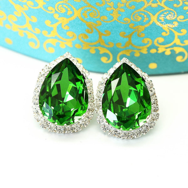 Green Stud Earrings Green Earrings Crystal Green Studs Bridal Green Earrings Bridesmaids Earrings Bridesmaids Gift Gift For Her FG31S