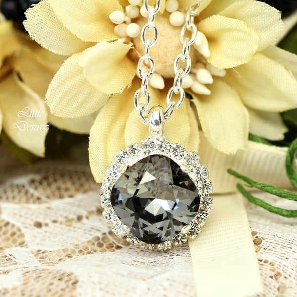 Grey Earrings  Bridesmaid Earrings Silver Night Earrings Charcoal Grey Earrings Black Diamond Earrings Smoky Grey Earrings SN50S