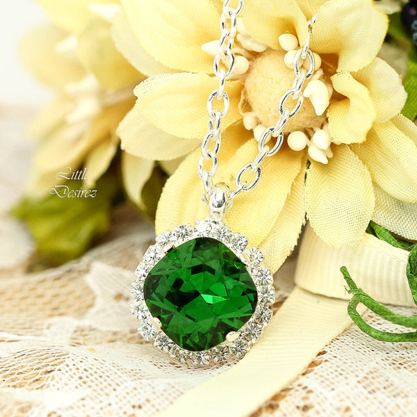 Dark Green Stud Earrings Emerald Studs DM50S