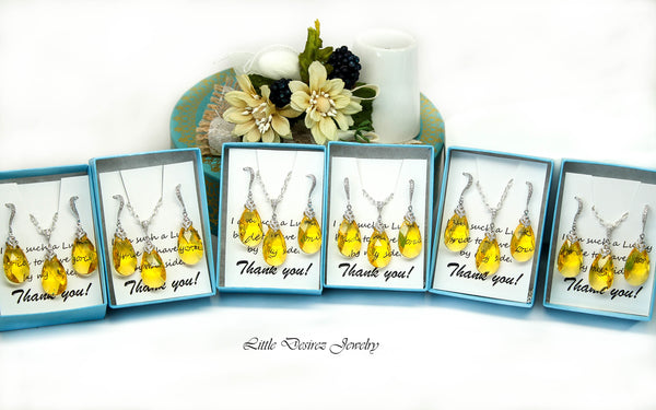 Yellow Earrings Sunflower Lemon Zest Canary Yellow Sunshine Yellow Bridesmaid Earrings Light Topaz Crystal Gold Earring LT32H