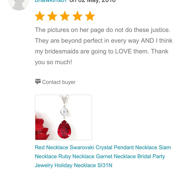 Red Necklace Crystal Pendant Necklace Siam Necklace Ruby Necklace Garnet Necklace Bridal Party Jewelry Holiday Jewelry SI31N