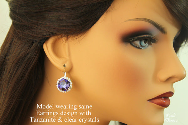 Lever back Earrings Crystal Earrings Orange Earrings Bridesmaid Earrings Gift for Her AP50L