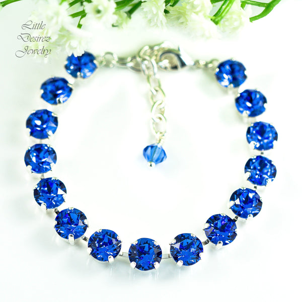 Blue Bracelet Sapphire Bridal Bracelet Bridal Blue Bracelet Custom Bridal Bracelet Bridesmaids Gift SP35BR