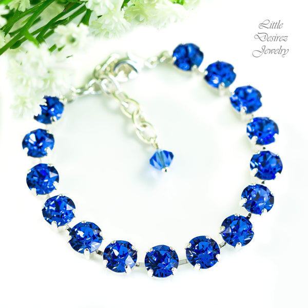 Blue Bracelet Sapphire Bridal Bracelet Bridal Blue Bracelet Custom Bridal Bracelet Bridesmaids Gift SP35BR