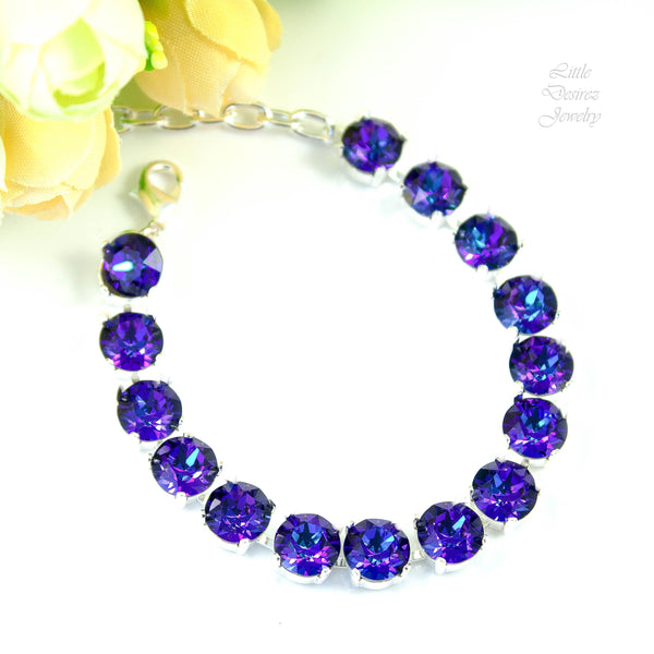 Purple Bracelet Swarovski Bridal Purple Bracelet Rhinestone Purple Bracelet Swarovski Bracelet HE35BR