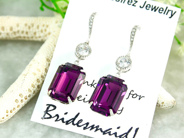 Crystal Jewelry Set Amethyst Necklace Layering Necklace Large Pendant Bridesmaid Gift Statement Jewelry AM41N