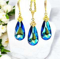 Blue and Gold Crystal Jewelry BB33JS