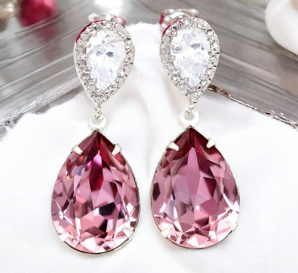Mauve Pink Earrings Antique Pink Earrings Bridal Earrings Bridesmaid Gift Pastel Pink Earrings Vintage Pink Blush Pink BP31P
