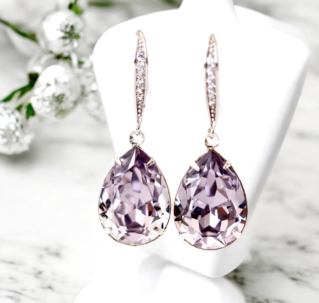 Purple wedding earrings deals