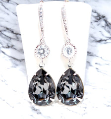 Dark Grey Earrings Smoky Grey Earrings Charcoal Earrings Dangle Earrings Grey Accessory SN31HC