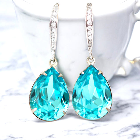 Blue Earrings Turquoise Earrings Teal Blue Earrings Earring Bridesmaid Gift TQ31H