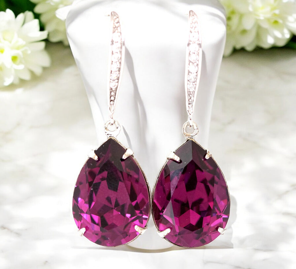 earrings for dark purple dress Purple Dress with Earrings Outfits (6 ideas & outfits)