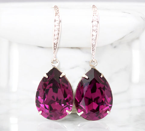 Amethyst Earrings Purple Earrings Bridesmaid Post Earrings Plum Earrings  Bridal Earrings Plum Earrings Purple Jewelry AM31H
