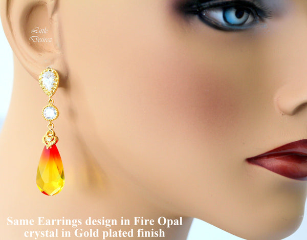 Bridal Earrings Bermuda Blue Earrings Bridesmaid Blue Earrings Teal Earrings Aqua Sea Green Peacock  Elements Cubic Zirconia BB33PC