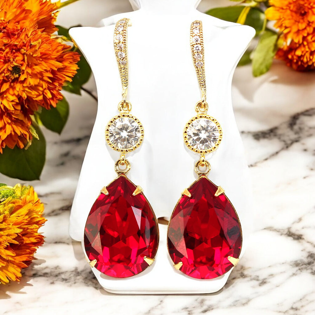 Red Earrings Ruby Earrings Dark Red Earrings Crystal Earrings Bridesma Little Desirez Jewelry Red Earrings Ruby Earrings Dark Red Earrings Crystal Earrings Bridesma Little Desirez Jewelry