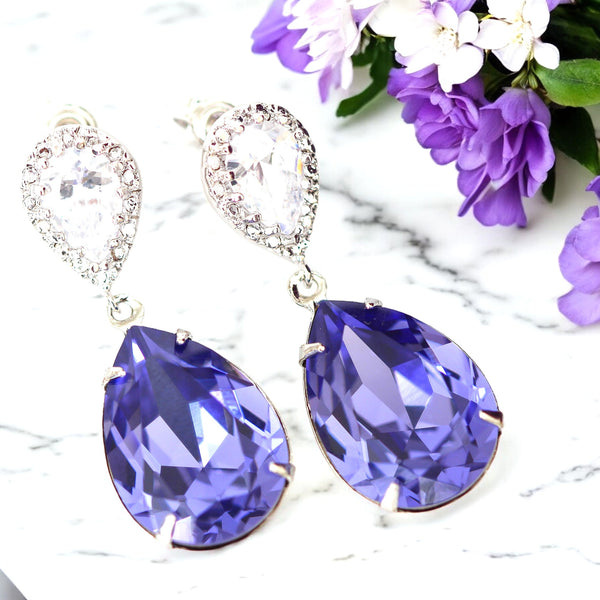 Purple  Earrings Lilac Earrings Purple Bridal Earrings  Tanzanite Bridesmaid Earrings Plum Jewelry Wedding Jewelry TZ31P