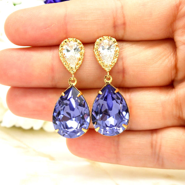 Purple  Earrings Lilac Earrings Purple Bridal Earrings  Tanzanite Bridesmaid Earrings Plum Jewelry Wedding Jewelry TZ31P