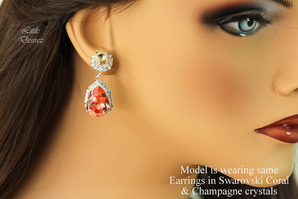 Chandelier Earrings Pink Earring Long Crystal Earring Dangle Earrings Bridal Earrings RP31DD