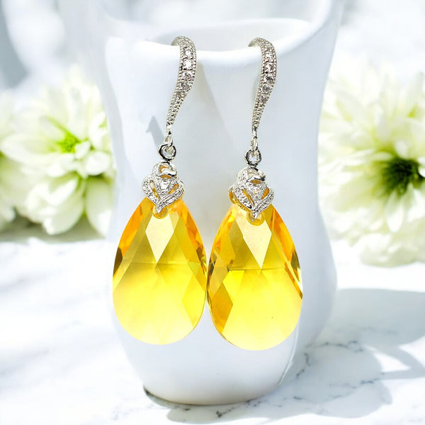 Yellow Jewelry Set Earrings Necklace Set Bridesmaid Gift Lemon Zest Canary Yellow Sunshine Yellow Bridal Jewelry Wedding Jewelry Set LT32JS