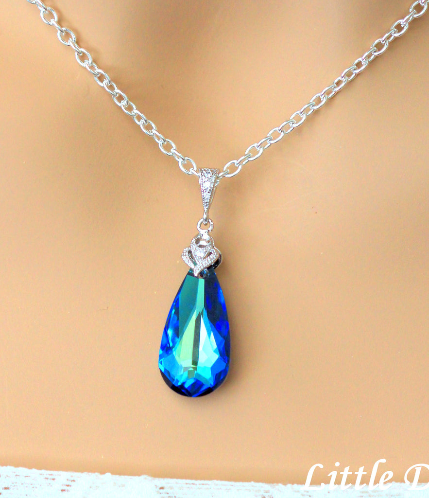 Blue bridal necklace deals