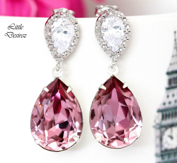 Mauve Pink Earrings Antique Pink Earrings Bridal Earrings Bridesmaid Gift Pastel Pink Earrings Vintage Pink Blush Pink BP31P