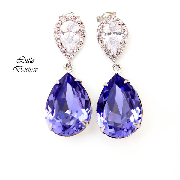 Purple Bridal Earrings Tanzanite Earrings Purple & Gold Earrings Lavender Earring Lilac Earring Purple Jewelry TZ31P