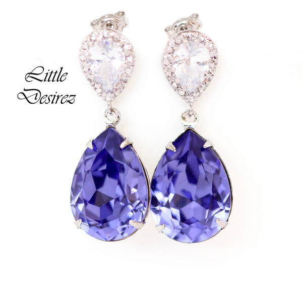 Purple  Earrings Lilac Earrings Purple Bridal Earrings  Tanzanite Bridesmaid Earrings Plum Jewelry Wedding Jewelry TZ31P