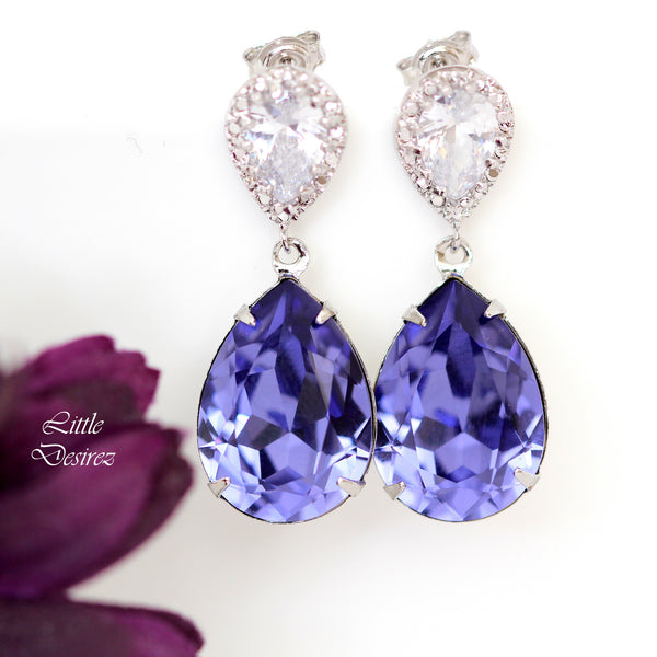 Purple  Earrings Lilac Earrings Purple Bridal Earrings  Tanzanite Bridesmaid Earrings Plum Jewelry Wedding Jewelry TZ31P