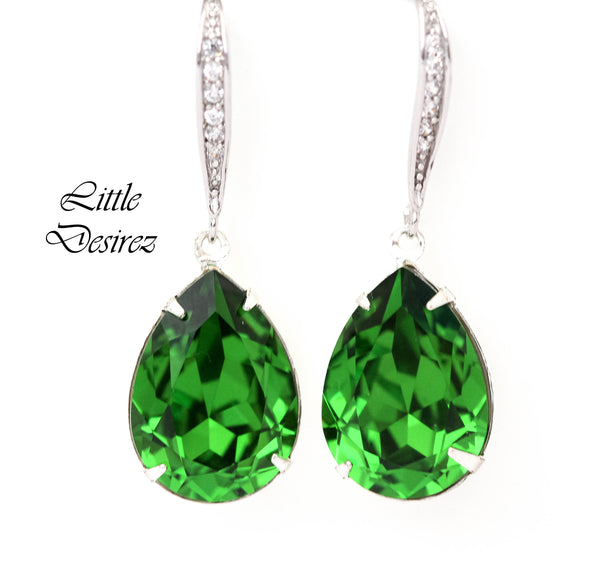 Earrings and Necklace Jewelry Set Crystal Jewelry Green Earrings Green Necklace Bridesmaid Gift FG31JS