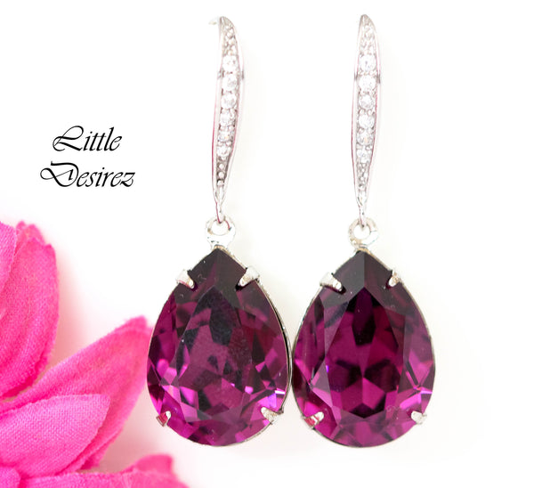 Amethyst Earrings Purple Earrings Bridesmaid Post Earrings Plum Earrings  Bridal Earrings Plum Earrings Purple Jewelry AM31H