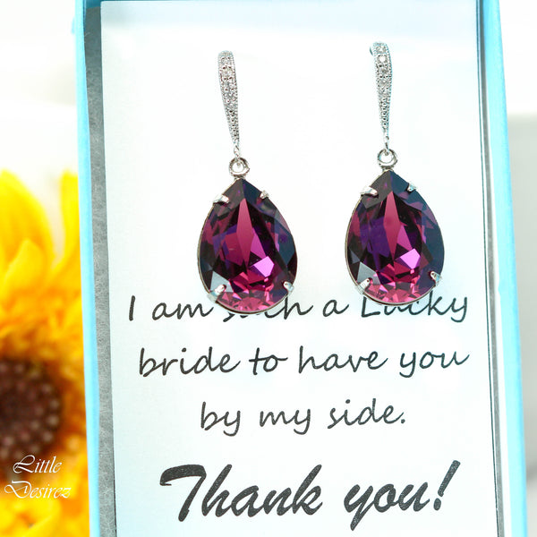 Amethyst Earrings Purple Earrings Bridesmaid Post Earrings Plum Earrings  Bridal Earrings Plum Earrings Purple Jewelry AM31H
