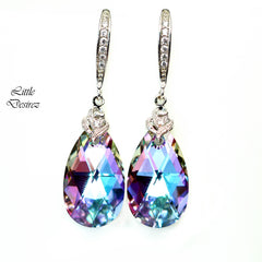 Color Changing Swarovski Earrings, Purple Pink Lilac Crystal Earrings, Bridesmaid Earrings, Bridal Jewelry VL32H