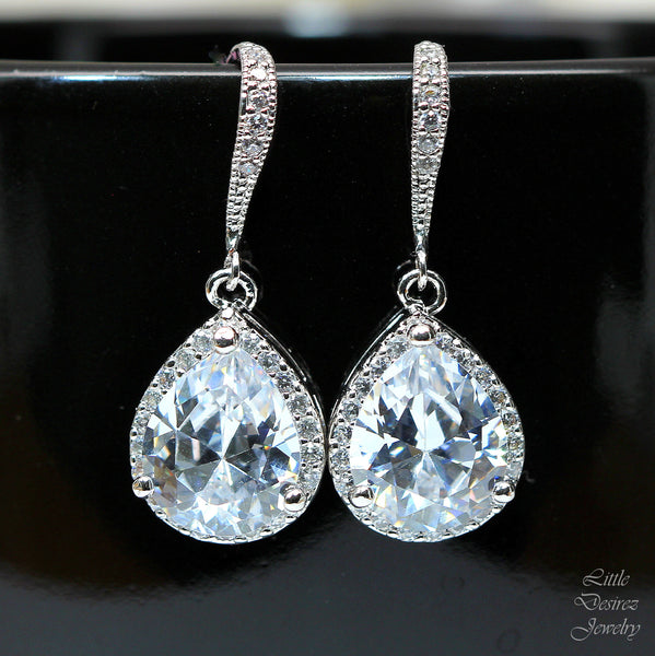 Wedding Earrings Lux Cubic Zirconia Earrings Bridesmaid Gift Crystal Earrings LILA