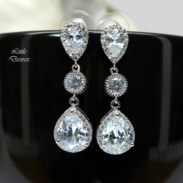 Cubic Zirconia Chandelier Earrings LILA