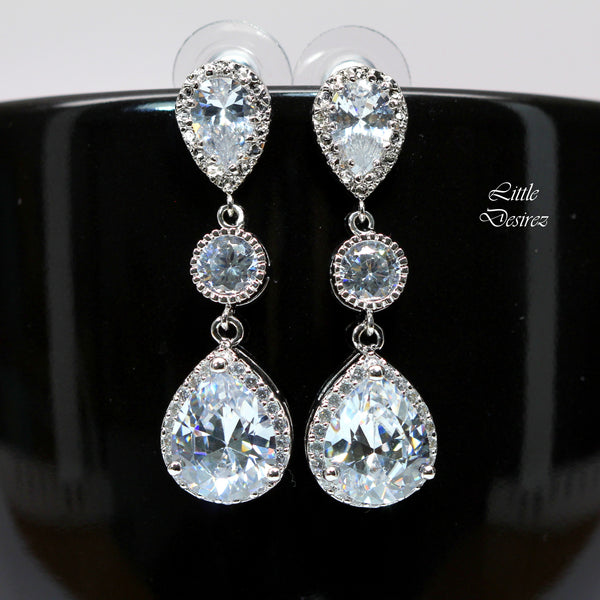 Cubic Zirconia Chandelier Earrings LILA