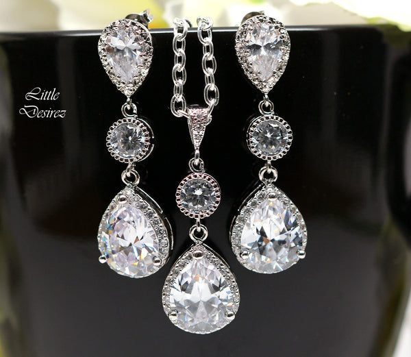 Cubic Zirconia Chandelier Earrings LILA