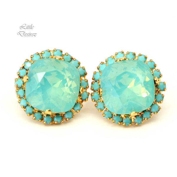 Mint Opal Stud Earrings Sea Foam Pacific Opal MT50S