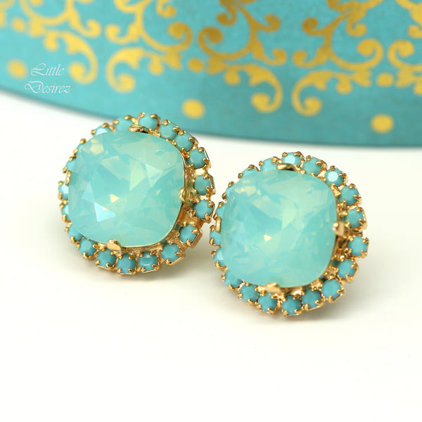 Mint Opal Stud Earrings Sea Foam Pacific Opal MT50S